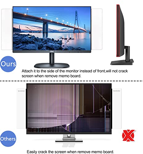 Yocoolfun 2 Pack Computer Monitor Memo Board For No Edge Monitors,Monitor Sticky Note Holder,Office Desk Decor For Women Man,Home Office Desk Computer Accessories #TOP2