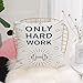 Taie d'oreiller ，Motifs imprimés Housse Coussin,Fitness, seulement dur travail positif Sport Affirmation Phrase et HaltèreTaie d'oreiller Lavable Super Doux pour Maison Salon Chambre Bureau 45x45cm
