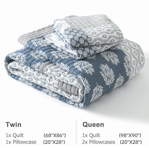 Ropa de cama individual Finlonte de algodón colcha ligera patchwork dormitorio 6