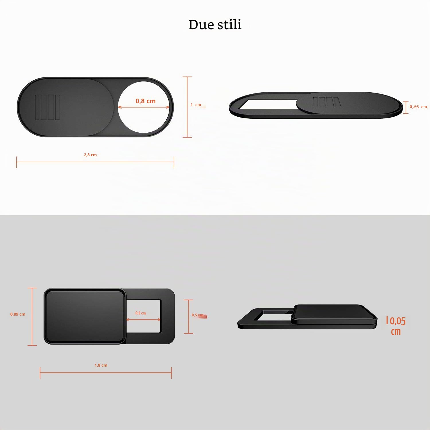 Copri Webcam Ultra-sottile per Laptop, iMac, MacBook Pro, Nero (6 Pezzi)
