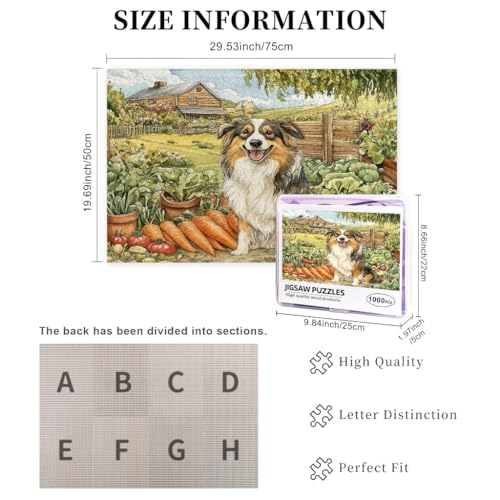 Rompecabezas de madera de 1000 piezas con diseño impreso de Rough Collie para adultos 3