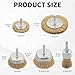 WENORA 5 Pcs Wire Brush for Drill Set, Brass Wire Wheel for Drill, 1/4 Inch Hex Shank, Wire Brushes for Cleaning Rust for Drill