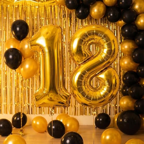 Image of YPSelected 32 Inch Large Foil Helium Number Balloon Birthday Wedding Party 0-9 (Gold, 8)