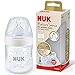NUK Nature Sense Babyflasche, SilikonTrinksauger Temperature Control Anzeige, weiß, Gr.- S, 50ml