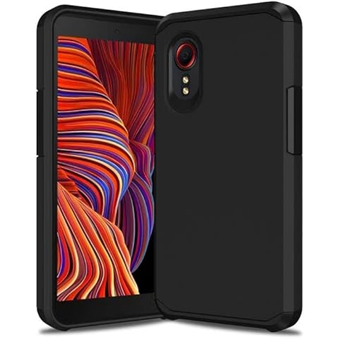 Gadget Giant For Samsung Galaxy Xcover 5 Shockproof Case Cover Slim Armour Heavy Duty Rugged Protective Cover Dual Layer Matte Finish For Xcover 5 - Wireless Charge Compatible - Black Cover