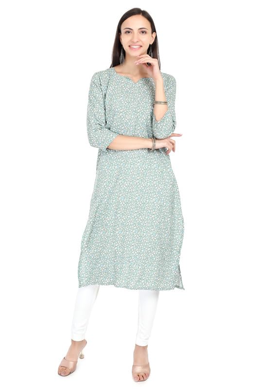 Image of Women's Rayon Kurta - Ethnic Wear Straight Kurti for Daily, Office & Festive Use