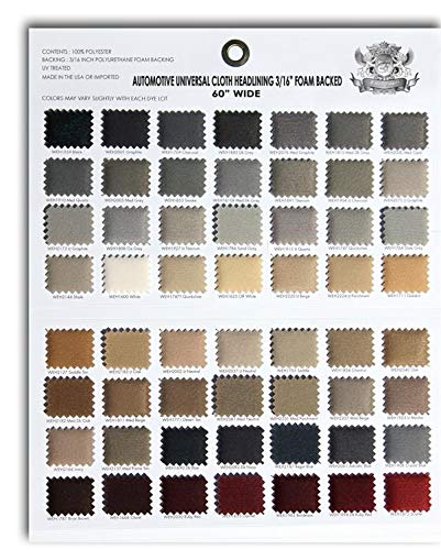 Amazon.com: 3/16 Foam Backed Automotive Cloth Headliner Fabric 60