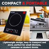 Sensio Home Electric Digital Induction Hob with 8 Temperature & Power Settings, 6 Cooking Modes, Timer, Overheat Protection, Auto Off, Child Safety Lock, Black - Image 6