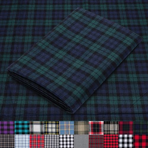 Pico Textiles 1 Yard Blue and Green Blackwatch Tartan Plaid Flannel Fabric - 60 Wide - 100% Cotton - Sold by The Yard - for Shirts Scarves Pajamas & Receiving Blankets
