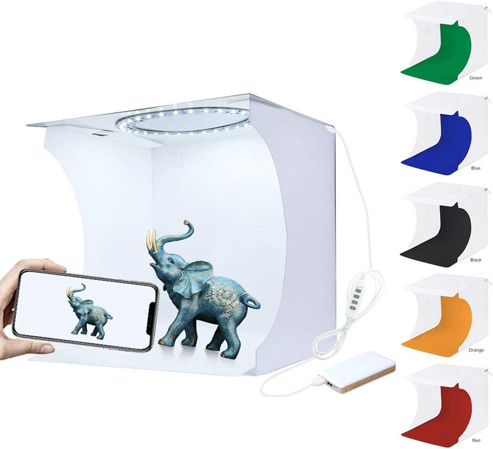Photo Studio Light Box 202020cm Mini Portable Lighting Soft Tents with USB Fill Light Ring 6 Colors Background Home Jewellery Food Shoes Still Life Shooting