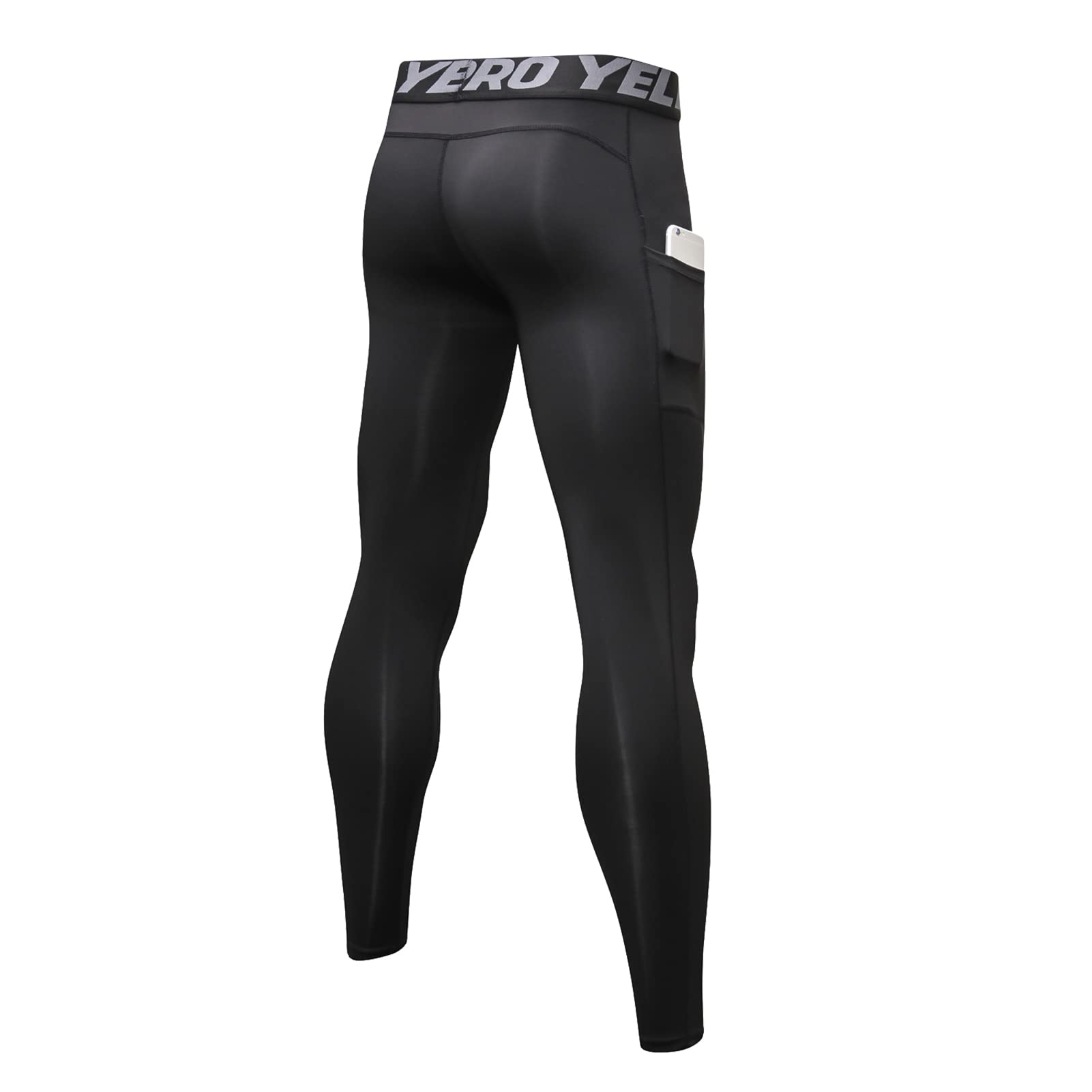 2 Piezas Leggings Hombre Pantalones Deportivos de Compresión Secado Rápido Mallas Largas con Bolsillos para Running Fitness Yoga