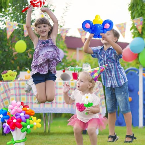Image of 100Pcs Color 260 Balloons, Long Balloon for Tying Balloon Arch, Multicolor Long Skinny Balloons for Twisting Ballons Animal balloons Birthday Party Wedding Festival Decorations
