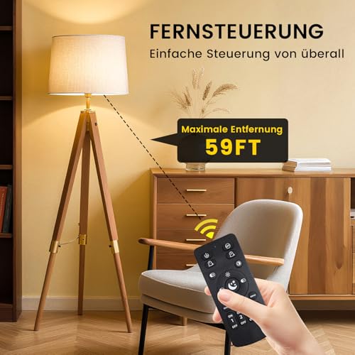 LED Glühbirne E27 Mit Fernbedienung, LED Lampen 9W Äquivalent 60W, E27 Dimmbare Glühbirne, Ferngesteuerte Glühbirne mit Timing Funktion, 3 Farbtemperatur 3000K-6000K, A70 Smart Birne für Heimdekor – Bild 4