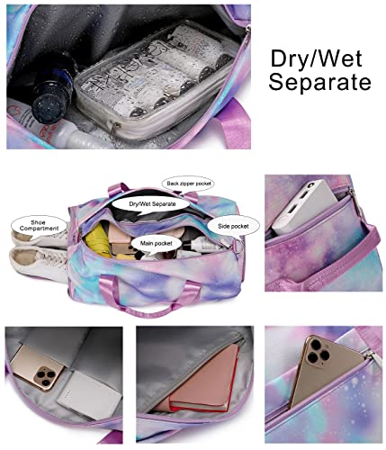 JiaYou Teens Women Travel Bag Girls Gym Duffle Bag Sports Ballet Bag with Shoe Compartment(Leopard Print,23 Liters)4