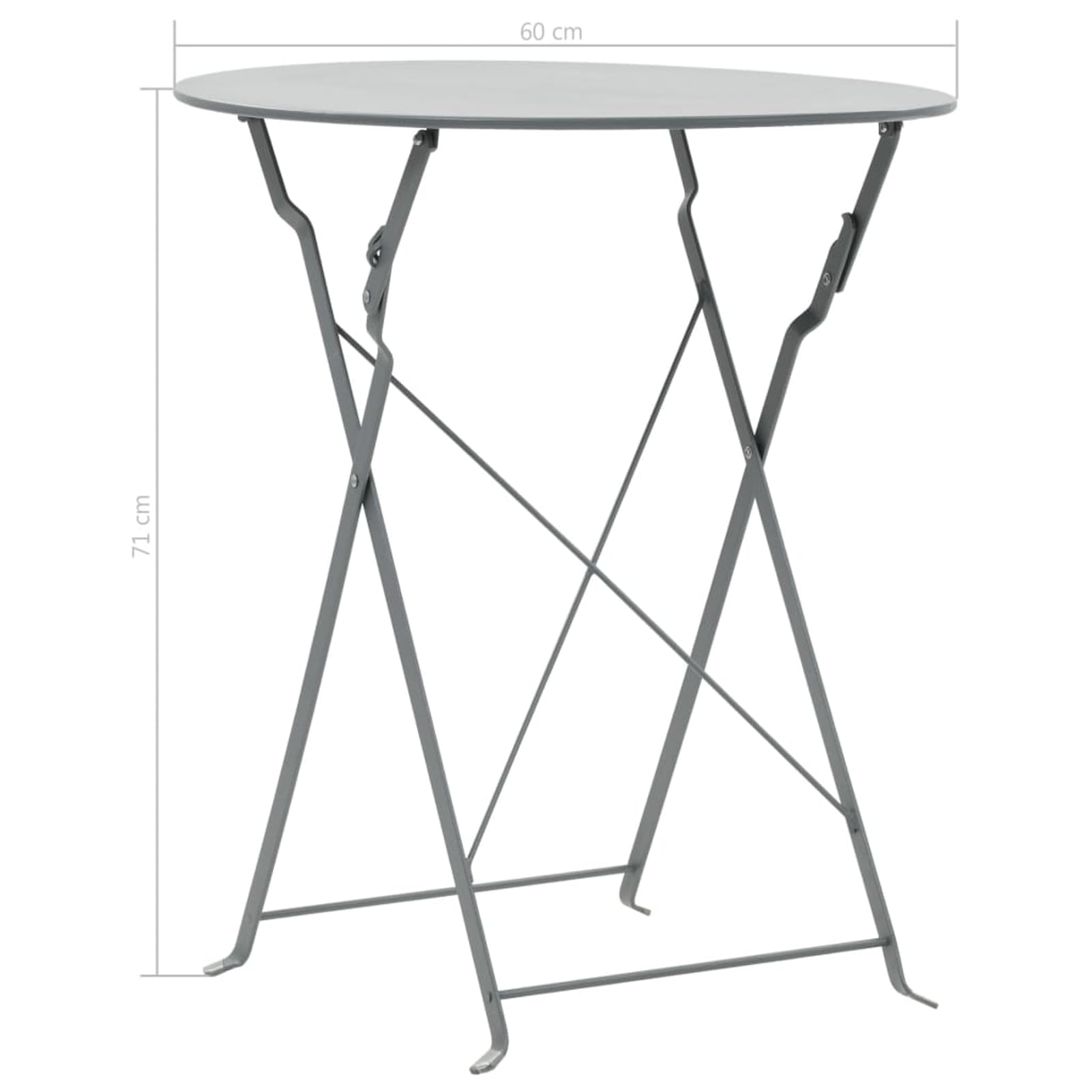 Gecheer Set da bistrot, 3 pezzi, in acciaio grigio, for esterno