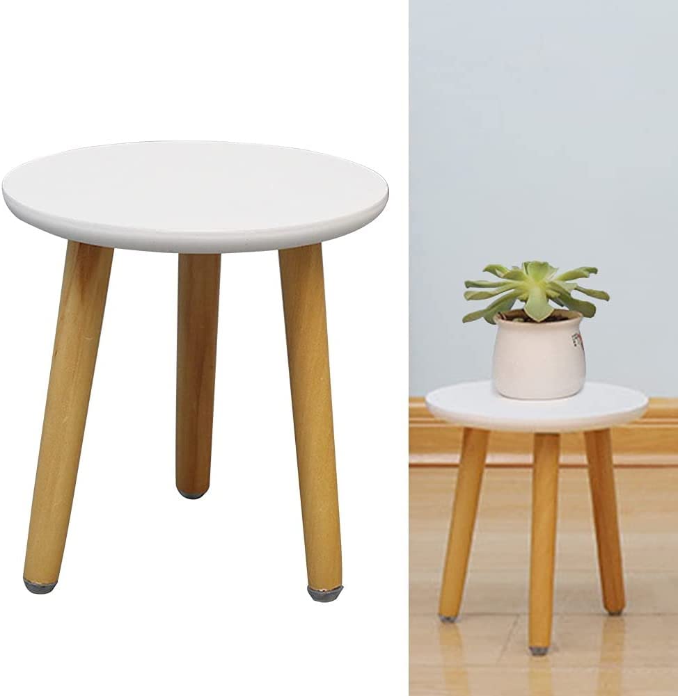 Spetebo Tavolino A Forma Di Disco – 25 Cm – Sgabello Per Piante In Legno E Metallo – Rustico E Moderno - 5