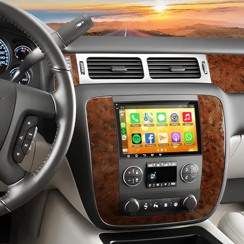 6G+128G 8-core Car Radio for 2007-2012 Chevrolet Chevy Silverado Impala, GMC Sierra Acadia Enclave Yukon, Buick 8' IPS Touch Screen Car Stereo with GPS, CarPlay/Android Auto, Backup Camera/DSP/SWC