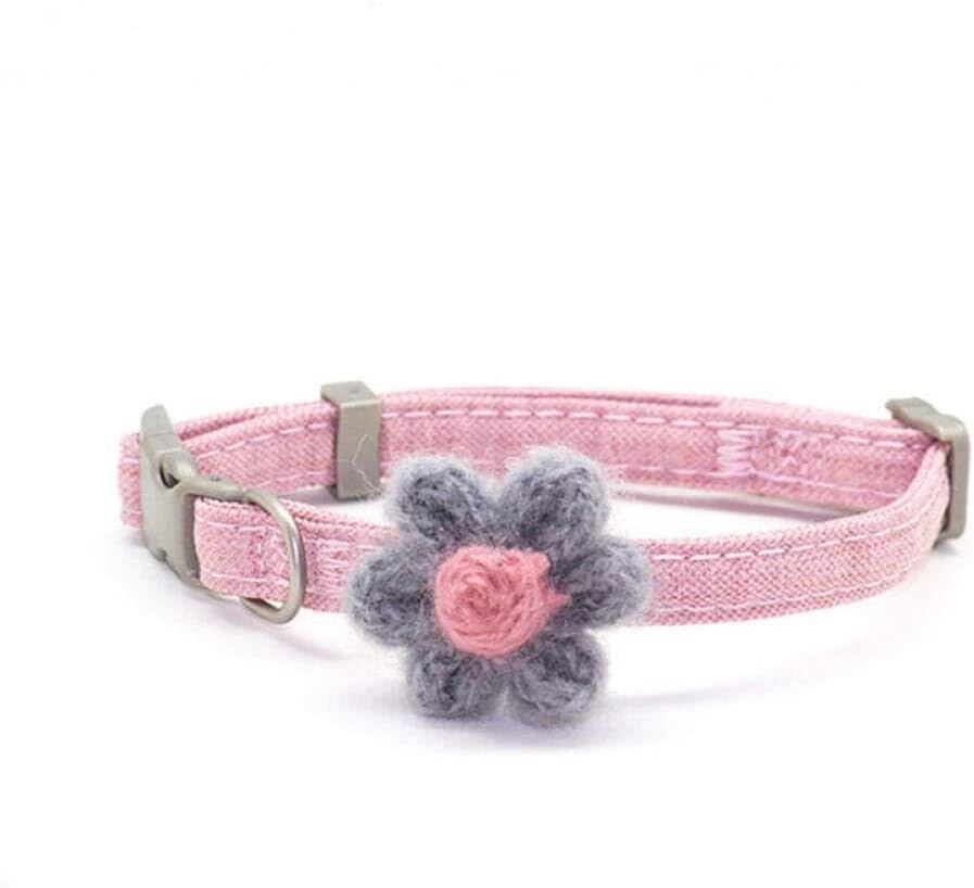 Small Dog Collar, Pet Collar Stitching Color Dogs Pets Accessories Adjustable Flowers Dog Collar Small Medium Dogs Pet Products(Pink,1.0)