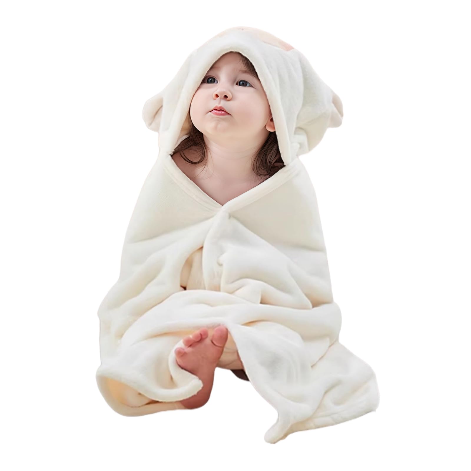 HAGOT Kapuzenhandtuch für Babys, 80x80 cm, Baby Bath Towel, Babybadetuch aus Korallenvliesfür, Babys Neugeborene