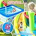 WELLFUNTIME Inflatable Bounce House Double Slides with Blower, Bouncy Castle with Rock Climbing, Jumping Area for Basketball