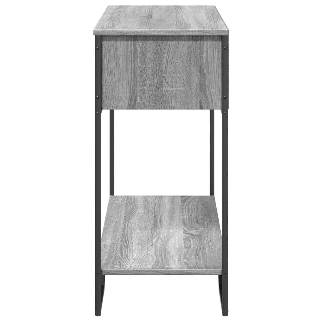 Mesa consola Sonoma gris 100 x 35 x 74,5 cm – Mesa auxiliar de madera con asas de metal y espacio de almacenamiento, mesa clásica para salón y pasillo
