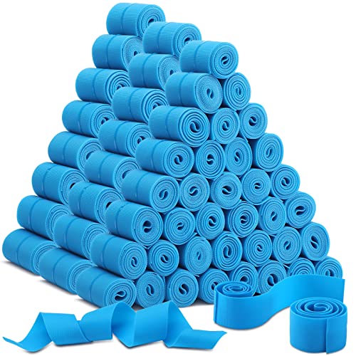 Jutom 使い捨て止血帯150個 応急処置 子供用止血帯 抗引裂き防止 1回使用 練習用止血帯 青 ラテックスなし ストラップ止血帯 トラベルキット 介護用品 1 x 18インチ