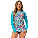 Deerose Women UPF 50+ Rash Guard Printed Swim Shirts Surf Swimwear Top - Image 5
