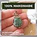 Designs by Nature Gems Handmade Wire Wrapped Unisex Jade Crystal Necklace 24 Inch Chain Antique Bronze, March Birthstone, Wire Wrapping Jewelry, Comes with a Gift Box