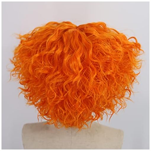 Cfalaicos Adult Orange Wig and Eyebrows - Image 6