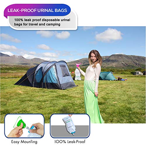 NAXER Urinal for Women and Men Portable Family Set, Collapsible Female Urinal Easy Wee Female Urination Device, Spill-Proof Pee Funnel with 4 Disposable Urinal Bags - Thumbnail 3