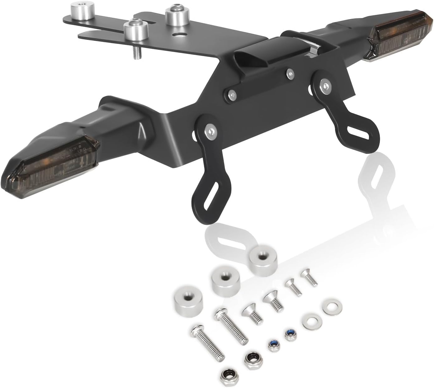 ER-6N Fender Eliminator with LED Indicator Turn Signal Kit, ER-6F Rear Tail Tidy Compatible with 2012-2016 ER6N ER6F NINJA650 EX650 License Plate Holder Bracket Blinker Kits (Smoke)