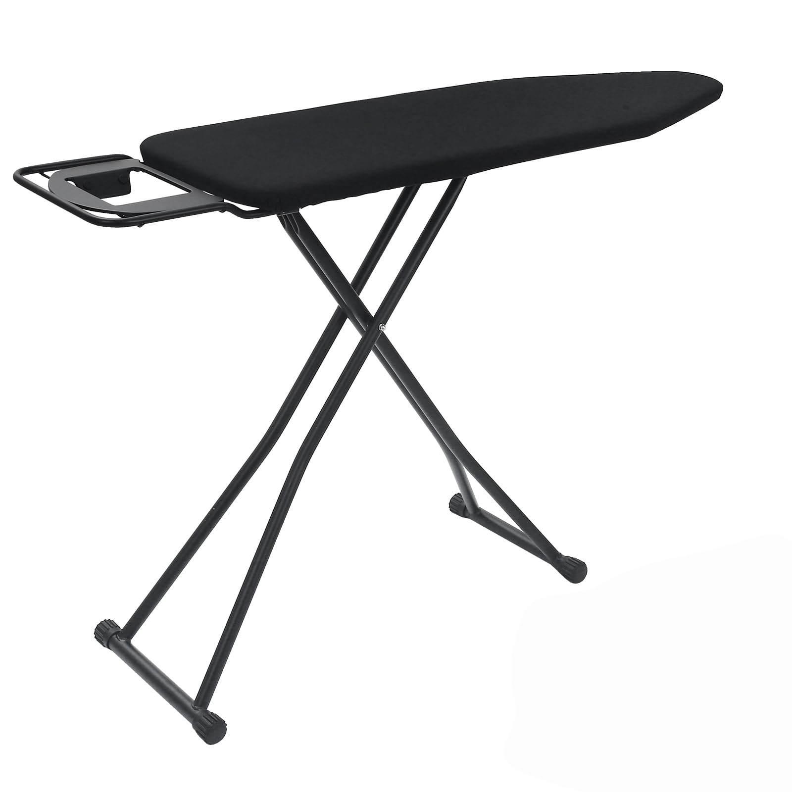 โ Rainberg Folding Ironing Board, 122 x 38cm Ironing Surface, Adjustable Height Up To (78-91cm), Includes Silicone Iron Rest, Durable with Safety Lock & Anti-Skid Feet, Foldable Ironing Boards (Black)