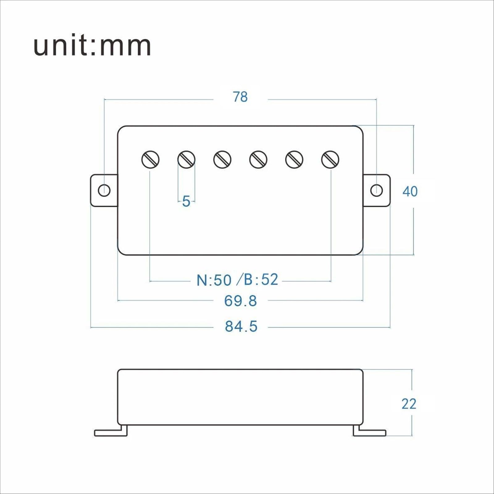 ensemble de micros pour guitare électrique Micro Humbucker À Base En Laiton Pour Guitare Électrique LP Col Ou Pont Magnétique En Céramique (Color : 2, Size : Bridge)