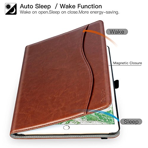 Image of IPad Pro 12.9 Inch 2017 / 2015 Case, Ztotop Premium Leather Slim Folding Stand Folio Cover for New Apple Tablet with Auto Wake / Sleep and Document Card Slots, Multiple Viewing Angles,Brown