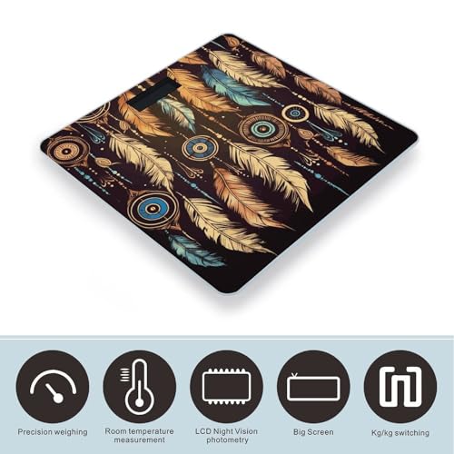 Báscula digital de baño con vidrio templado y pantalla LED miniatura 3