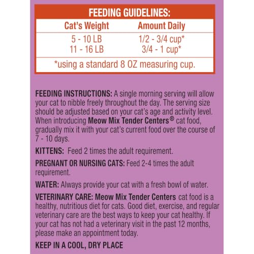 Image of Meow Mix Tender Centers, Dry Cat Food, Chicken & Tuna Flavors, 14.2 lb. Bag