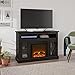 Ameriwood Home Chicago Fireplace TV Stand for TVs up to 50 Inch, Replaceable Electric Fireplace Insert Heater, Realistic Log and Flame Effect, for Living Room or Bedroom, Espresso