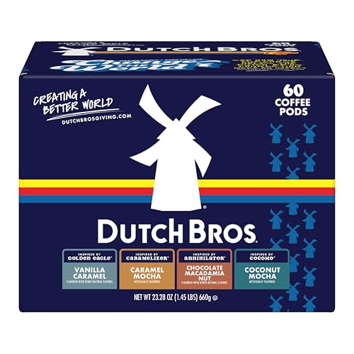Dutch Bros® Flavored Coffee Variety Pack, 60 Count, Medium Roast, Single Serve Coffee Pods for...