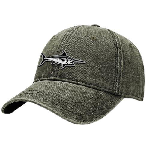 Casquette dad hat vintage unisex ajustable avec motif brodé poisson pour le quotidien