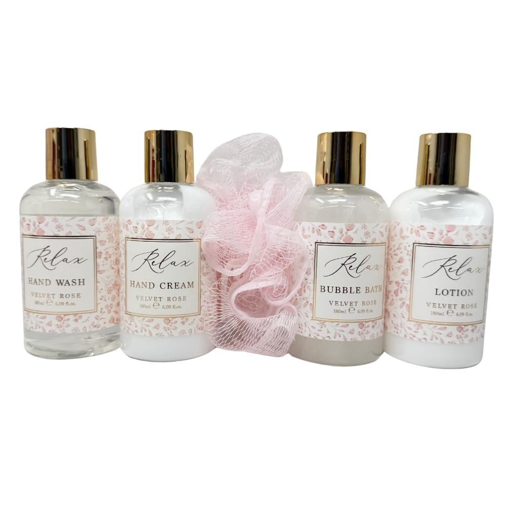 Relax & Unwind Velvet Rose Spa Gift Set, 3 Pamper Styles, Bath & Body Gift Set including Shower Gel, Lotion - Image 2