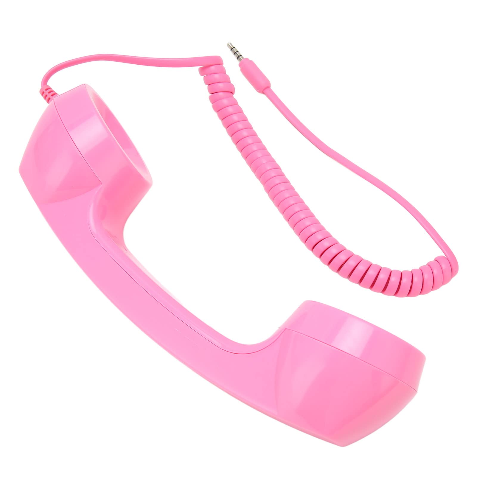 Combiné Téléphonique Rétro, Récepteur Téléphonique Rétro de Remplacement, Récepteur de Téléphone Portable Universel pour Smartphones, Ordinateurs avec Prise Casque 3,5 Mm (Rose)