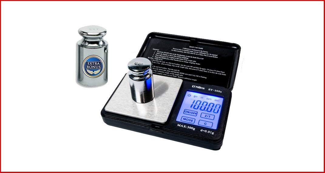 Pocket Scale - Digital Touch Screen - ET 300s - Kitchen, Food, Reloading, Portable, Coin, Gold, Silver, Herb, Precision Accuracy. Built Tough.