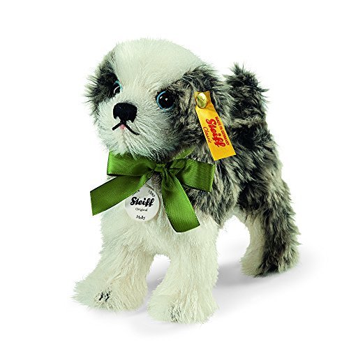 Black Friday - 80% OFF Steiff Molly Dog ,Dark grey/white, 5.5"