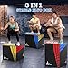 XDDAIS 3-in-1 Foam Plyometric Jump Box Gym,Firm Soft Foam Plyo Box,30”x24”x20”-24”x20”x16”-20
