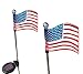Solar Powered American Flag Solar Garden Stake Lights, 2 Pack in 1