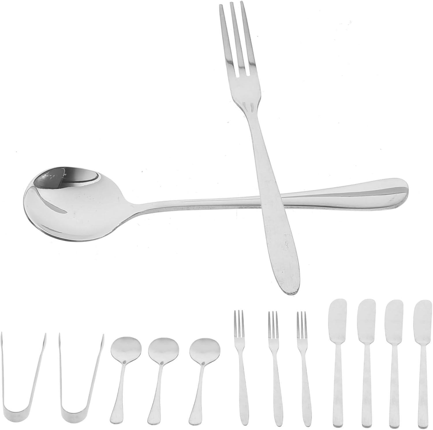 Mobestech 1 Set Stainless Steel Charcuterie Set with Cheese Butter Forks Spoons and Cutter Multifunctional Dessert Tools for Kitchen and Restaurant Use Mobestech 1 Set Stainless Steel Charcuterie Set with Cheese Butter Forks Spoons and Cutter Multifunctional Dessert Tools for Kitchen and Restaurant Use