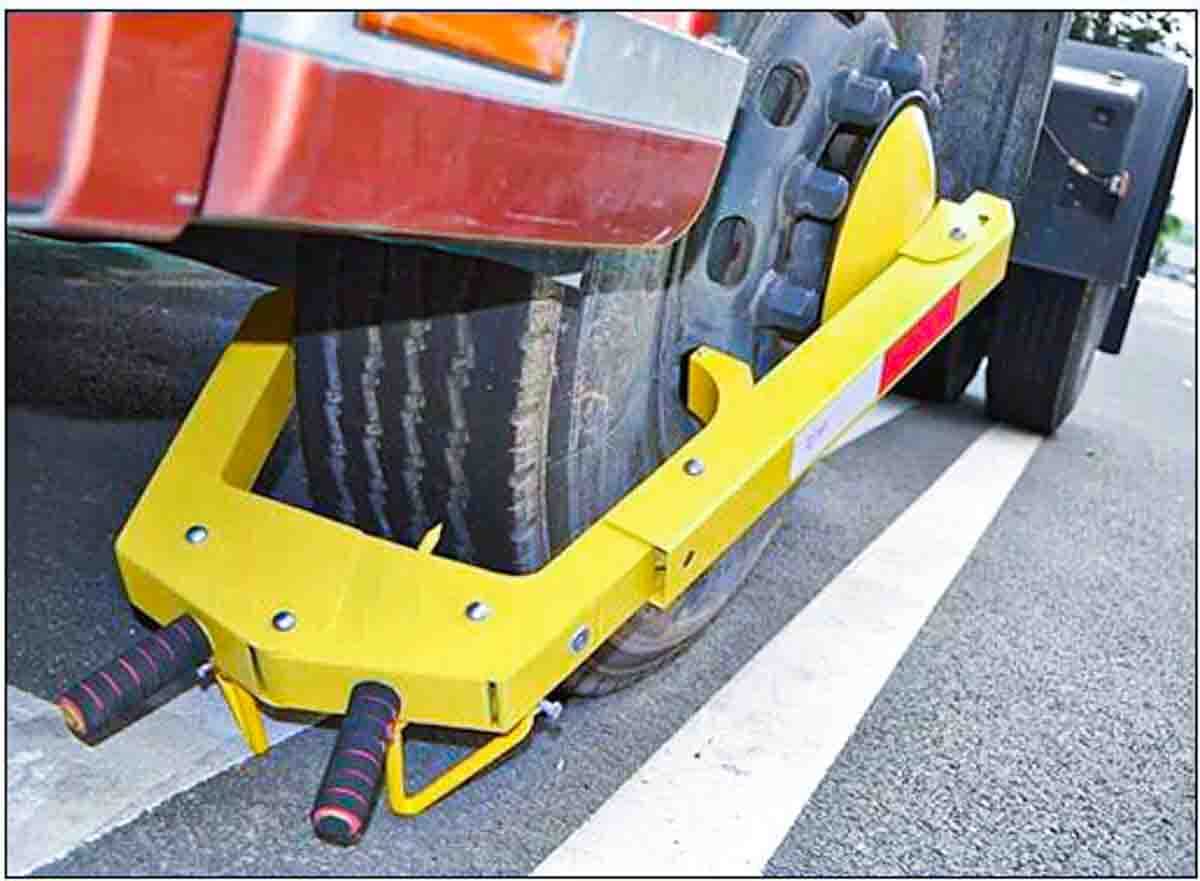 RS PRO Sabot de roue en acier jaune