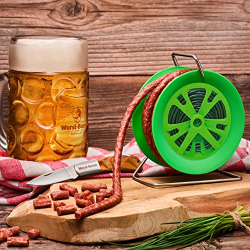 WURSTBARON® Wurst Kabeltrommel im Gartenschlauch Design, 3,5m Wurst nach Krakauer Art, hochwertige Qualität und rauchiges Aroma, lustiges Geschenk, 240 g – Bild 4