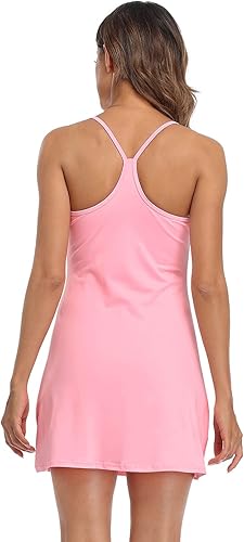 Miniatura 5 de HDE - Vestido deportivo de entrenamiento para mujer, sin mangas, con pantalones cortos integrados, ideal para golf y tenis