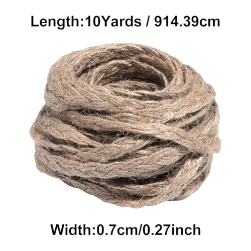 Cordel de algodón decorativo de 10 yardas y yute natural vintage estilo 3 3